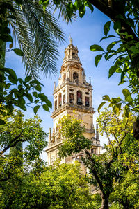 Low angle view of bell tower