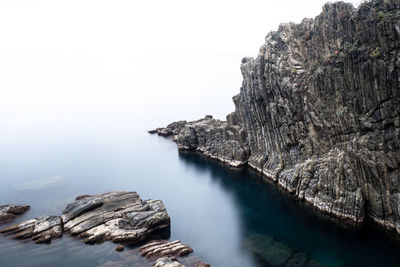 Scenic view of sea against mountain