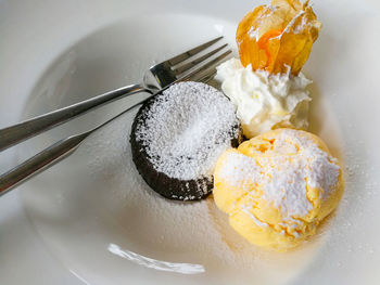 Close-up of ice cream in plate