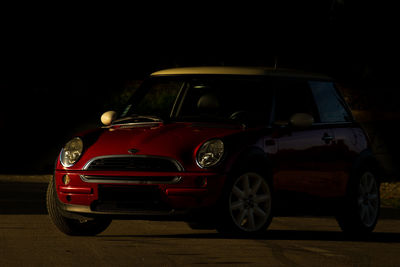 Car on road at night