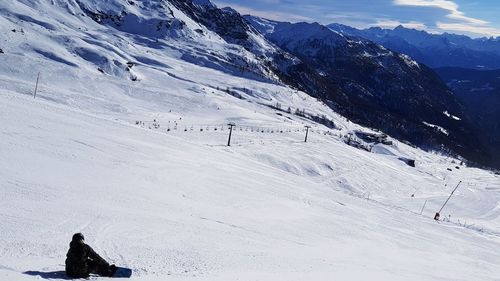 Scenic view of snowcapped mountains