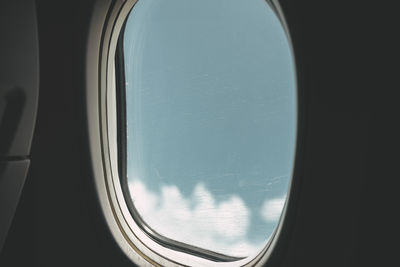 Close-up of airplane window