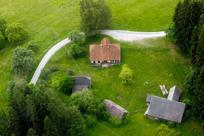 Alpine farm and farmhouse, living in the countryside in the mountains