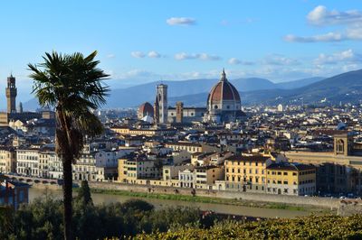 View of townscape against sky