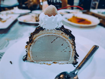 Close-up of cake on plate