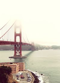 Suspension bridge over sea