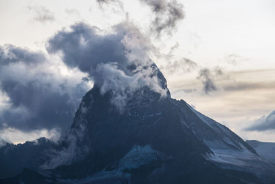 Low angle view of mountains against sky