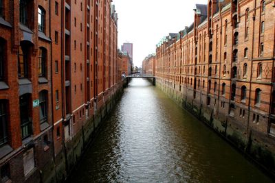 Canal amidst buildings against sky in city