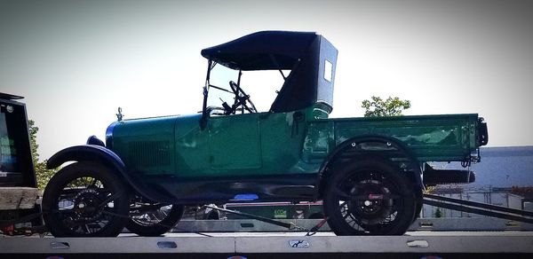 Vintage car against clear sky