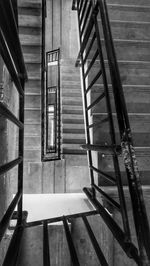 High angle view of staircase in building