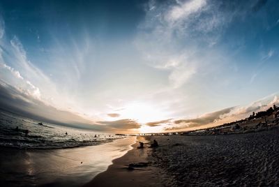 Scenic view of sea during sunset