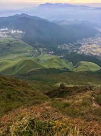 High angle view of landscape against sky