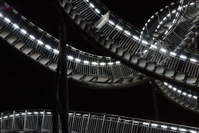 Low angle view of illuminated staircase