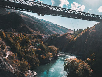 Bridge over river against sky