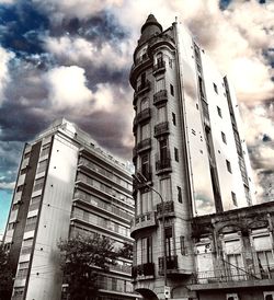 Low angle view of modern building against sky