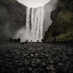 Scenic view of majestic skogafoss waterfall