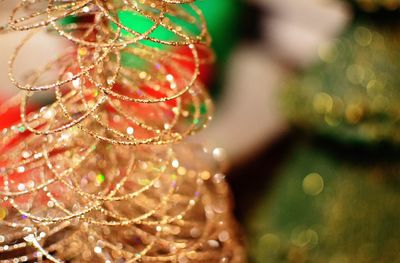 Close-up of shiny christmas ornaments