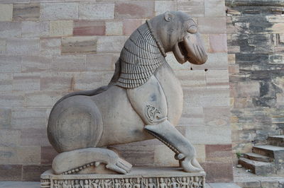 Close-up of carving on wall