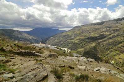 Scenic view of mountains against sky