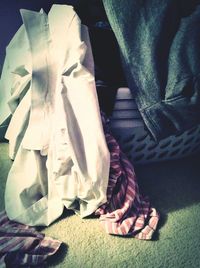 Clothes drying on fabric