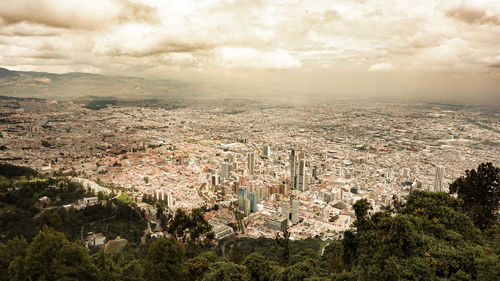 High angle view of townscape against sky