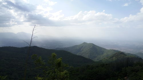 Scenic view of mountains against sky