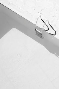 High angle view of paper on table