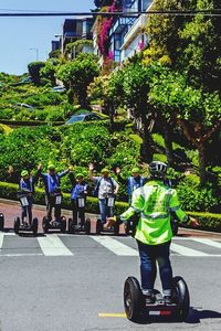 People walking on road