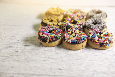 Close-up of cookies on table