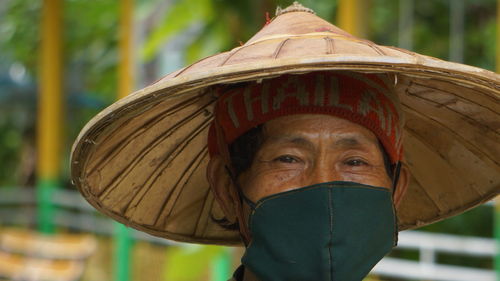 Portrait of woman wearing hat