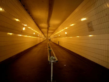 Empty illuminated tunnel