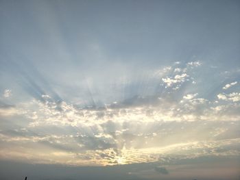 Low angle view of sky during sunset