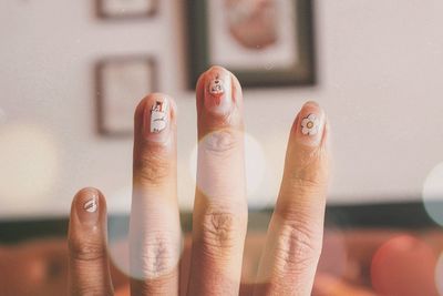 Close-up of woman hand