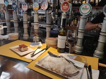 Close-up of food on table