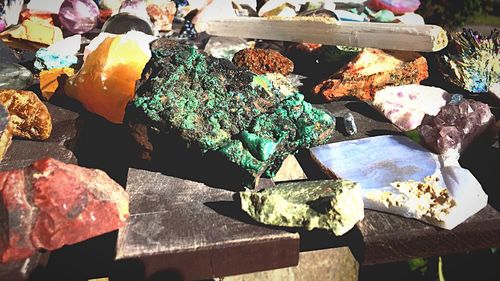 Close-up of food on wooden table