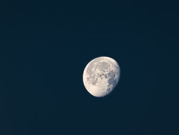 Close-up of moon against clear sky at night