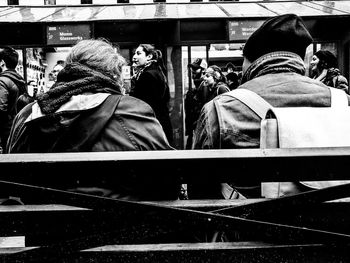 People standing in city