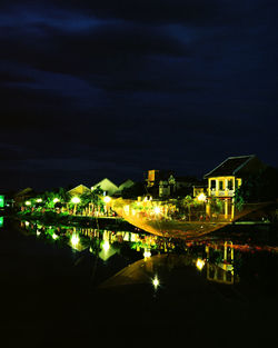 Illuminated city at night