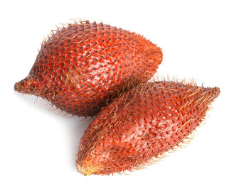 Close-up of strawberry against white background