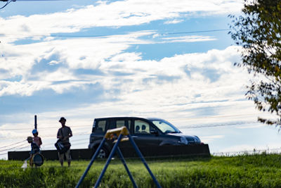 Scenic view of field against sky