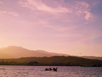 View of sea against sky during sunset