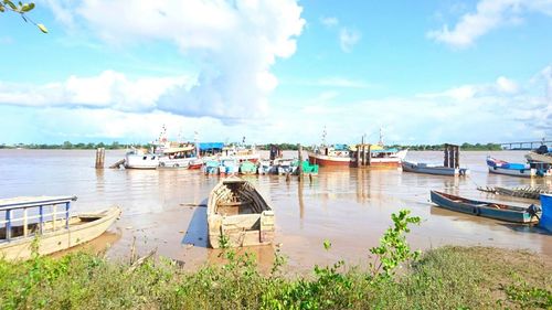 Boats in sea