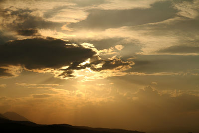 Low angle view of sky during sunset