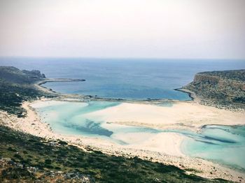 High angle view of beach against sky