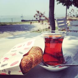 Close-up of little turkish breakfast on table