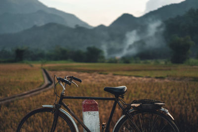 Bicycle on field