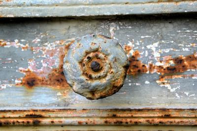 Close-up of rusty metal door