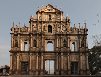 Low angle view of cathedral against clear sky