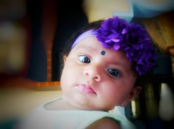 Close-up portrait of cute baby