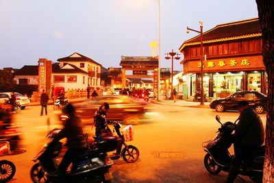 People walking on street